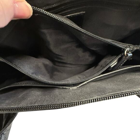 Vintage Y2K Etienne Aigner Black Leather 2 Handle Shoulder‎ Bag Crossbody Strap - Picture 9 of 13